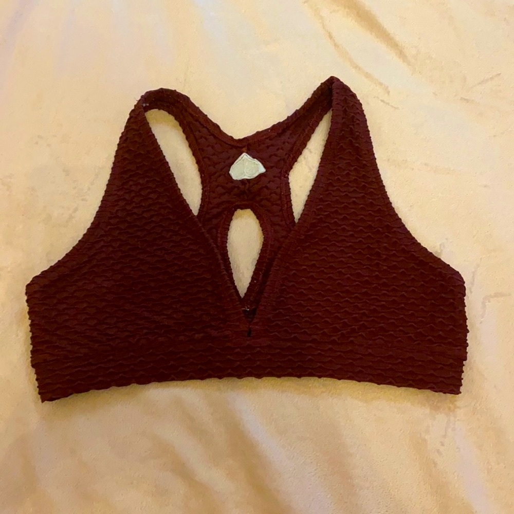 Booty by Brabants Croco skin sports bra - Merlot - one size fits most!